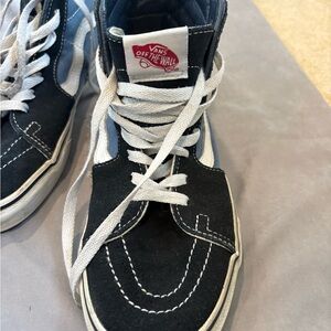 Vans High-Top Sneakers - Black and White Canvas